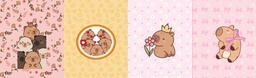 [FCB1005] BRUSH ESTAMPADO FRENTE CAPIBARA ROSA Y AMARILLO