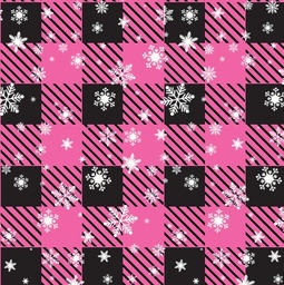 [NCR1020] BRUSH ESTAMPADO CUADROS ROSADOS NAVIDAD