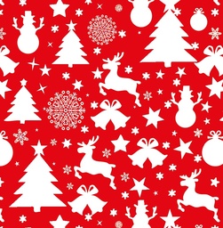 [NRB1000] BRUSH ESTAMPADO ROJO NAVIDAD FIGURAS