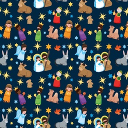 [NPE1000] BRUSH ESTAMPADO NAVIDAD PESEBRE