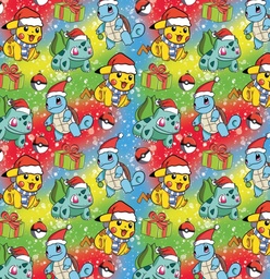 [NPQ1003] BRUSH ESTAMPADO POKEMON NAVIDAD FONDO MIXTO