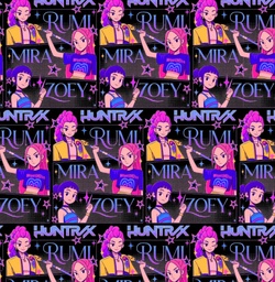 [DHU1006] BRUSH ESTAMPADO HUNTRIX KPOP DEMON HUNTERS FONDO NEGRO