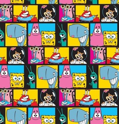 [VBE1002] BRUSH ESTAMPADO BOB ESPONJA & AMIGOS CUADROS