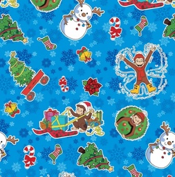 [NJC1000] BRUSH ESTAMPADO NAVIDAD JORGE EL CURIOSO