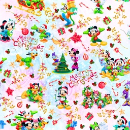 [NMK1025] BRUSH ESTAMPADO NAVIDEÑO MICKEY Y AMIGOS ROSA Y AZUL