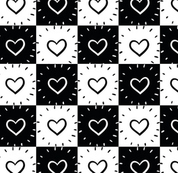 [CUA1003] BRUSH ESTAMPADO CUADROS CON CORAZONES