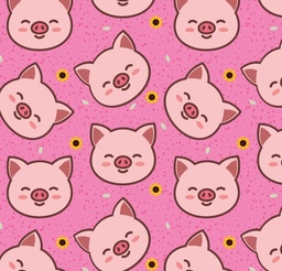 [ACH1006] BRUSH ESTAMPADO CHANCHO CON GIRASOL