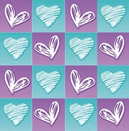 [CUA1004] BRUSH ESTAMPADO CUADROS CORAZONES