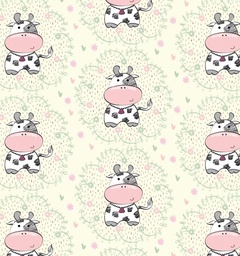 [AVC1003] BRUSH ESTAMPADO VACAS FONDO CREMA