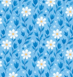 [FLO1092] BRUSH ESTAMPADO FLOR CELESTE MARGARITA