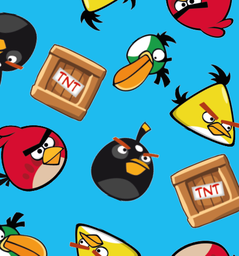 [VAB1001] BRUSH ESTAMPADO ANGRY BIRDS FONDO CELESTE