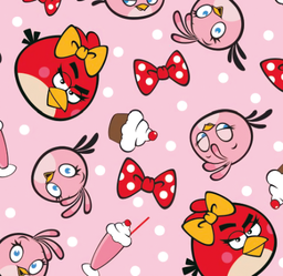 [DAS1000] BRUSH ESTAMPADO ANGRY BIRDS FONDO ROSA