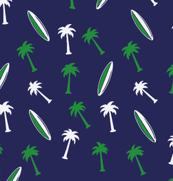 [FLO1097] BRUSH ESTAMPADO TABLAS DE SURF CON PALMERAS