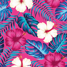 [FLO1014] BRUSH ESTAMPADO FLORES FUCSIA & BLANCAS FONDO FUCSIA