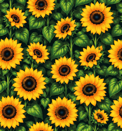 [FLO1099] BRUSH ESTAMPADO JARDÍN DE GIRASOLES