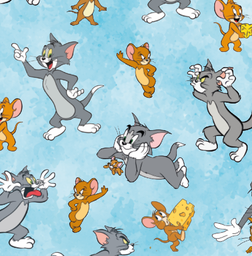 [VTJ1000] BRUSH ESTAMPADO TOM & JERRY FONDO AZUL