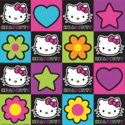 [DHK1018] BRUSH ESTAMPADO HELLO KITTY CORAZONES, FLORES & ESTRELLAS