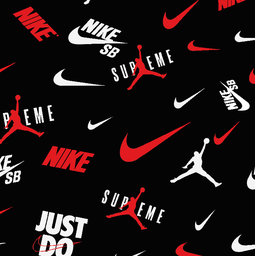[MNK1007] BRUSH ESTAMPADO NIKE BLANCO CON ROJO