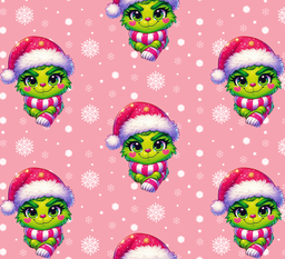 [NGR1027] BRUSH ESTAMPADO GRINCH FONDO ROSADO
