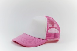 [10095] GORRA MALLA ROSADO-BLANCO    